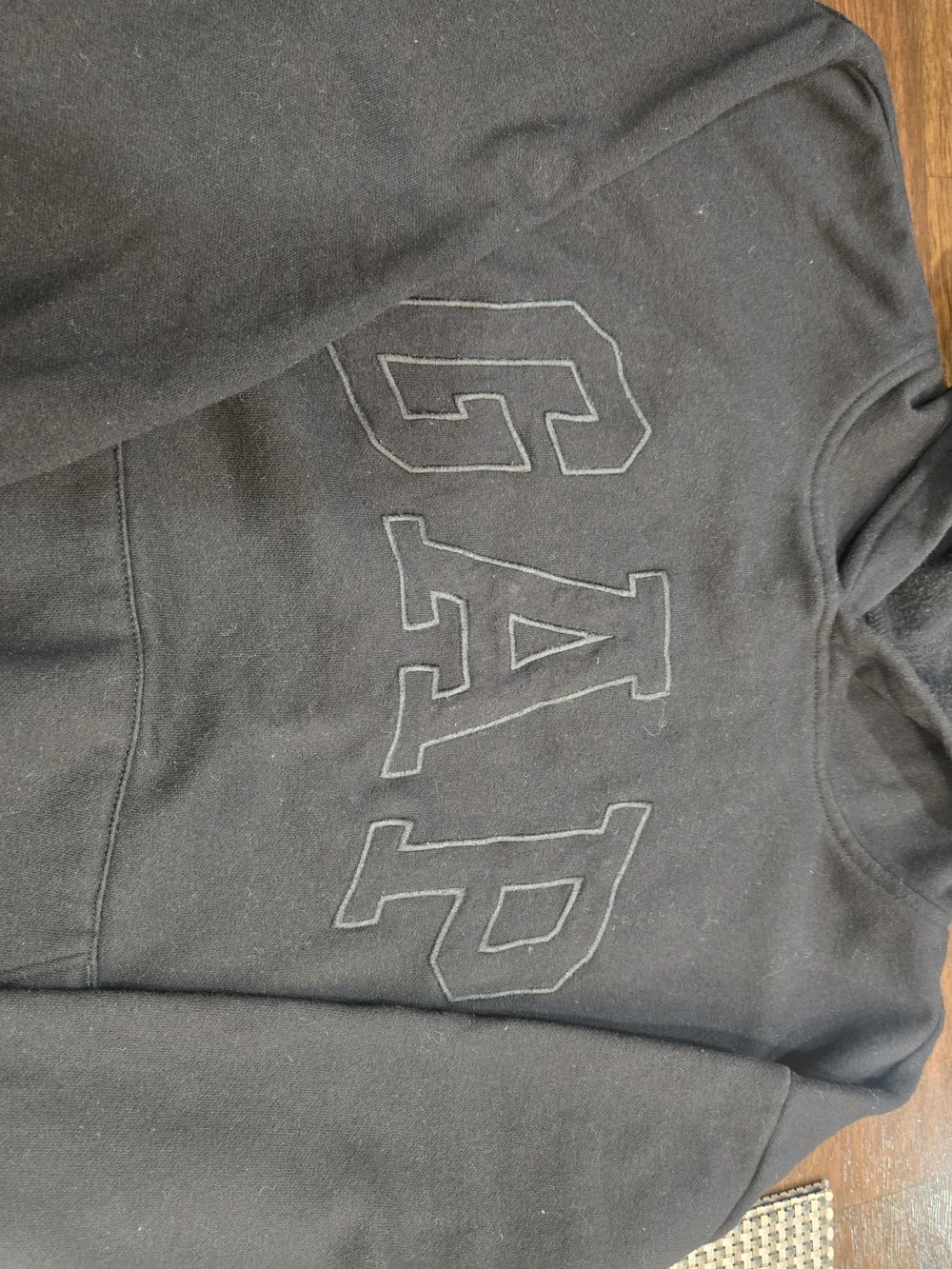 GAP Black Hooded Kids Sweatshirt with Outline Logo Size XL